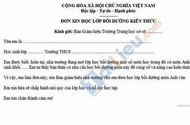 Mẫu Đơn Xin Học Thêm Tiếng Anh