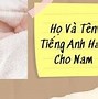 Tên Tiếng Anh Dành Cho Nam Hay